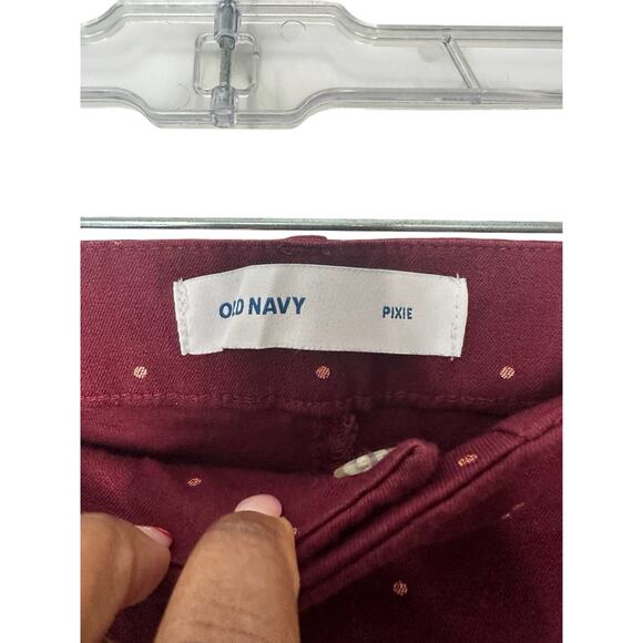 Old Navy Plus Burgundy Rose Gold Polka Dot Work Pixie Ankle Pants Size 20 - Picture 3 of 14